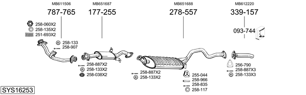 Sistema de gases de escape Mitsubishi PAJERO II