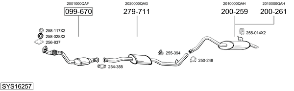 Sistema de gases de escape Nissan KUBISTAR Van