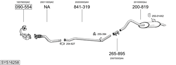Sistema de gases de escape Nissan KUBISTAR Van
