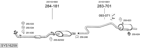 Sistema de gases de escape Nissan MICRA I