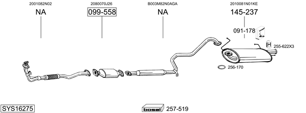 Sistema de gases de escape Nissan PRIMERA Traveller