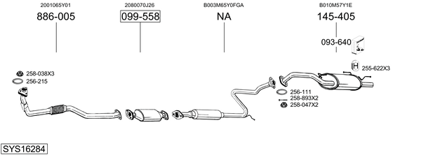 Sistema de gases de escape Nissan SUNNY III Hatchback · Nissan SUNNY III Liftback