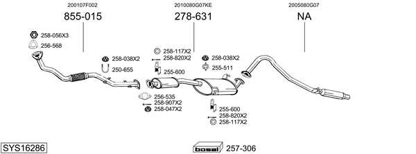 Sistema de gases de escape Nissan TERRANO I