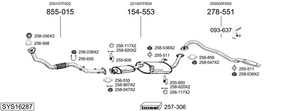 Sistema de gases de escape Nissan TERRANO II