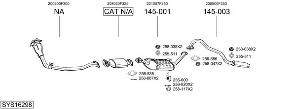 Sistema de gases de escape BOSAL SYS16298