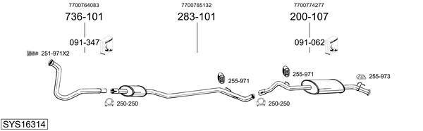 Sistema de gases de escape Renault 11