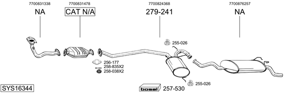 Sistema de gases de escape Renault 19 II Chamade