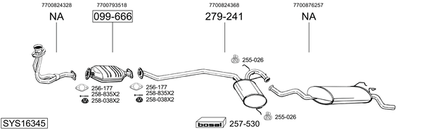Sistema de gases de escape Renault 19 II Chamade