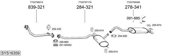 Sistema de gases de escape Renault 21