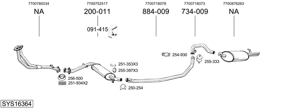 Sistema de gases de escape Renault 25