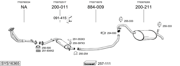 Sistema de gases de escape Renault 25