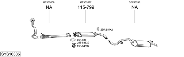Sistema de gases de escape BOSAL SYS16385
