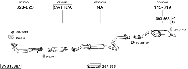 Sistema de gases de escape Rover 200 II Convertible