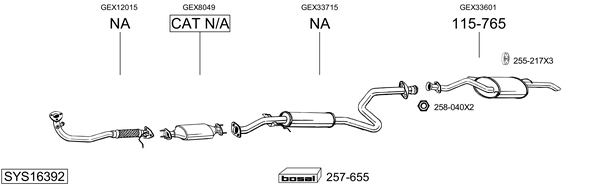 Sistema de gases de escape Rover 400 II