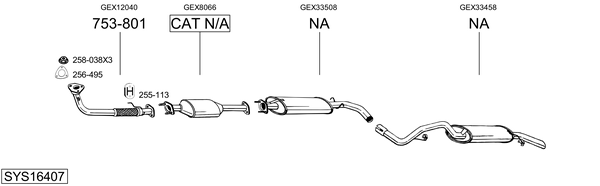 Sistema de gases de escape BOSAL SYS16407