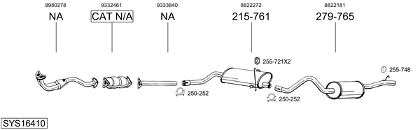 Sistema de gases de escape Saab 900 I Combi Coupe