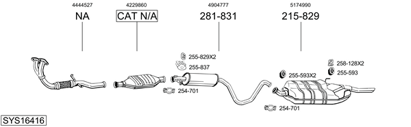 Sistema de gases de escape Saab 900 II Coupe