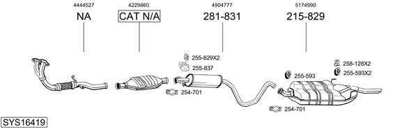 Sistema de gases de escape Saab 900 II Coupe