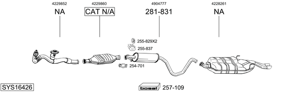 Sistema de gases de escape Saab 900 II