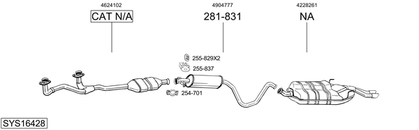 Sistema de gases de escape Saab 900 II