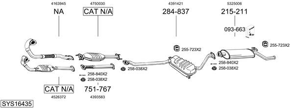 Sistema de gases de escape Saab 9000