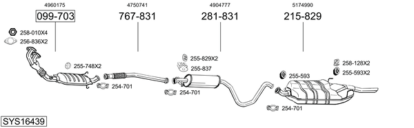 Sistema de gases de escape Saab 9-3 Cabriolet