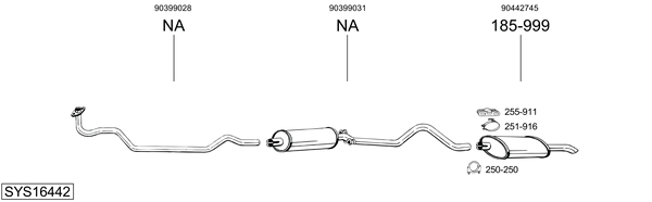 Sistema de gases de escape Vauxhall ASTRA Mk II Hatchback