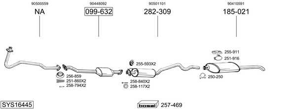 Sistema de gases de escape Vauxhall ASTRA Mk III Saloon