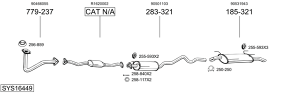 Sistema de gases de escape Vauxhall ASTRA Mk III Estate