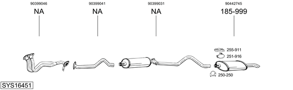Sistema de gases de escape Vauxhall ASTRA Mk II Hatchback