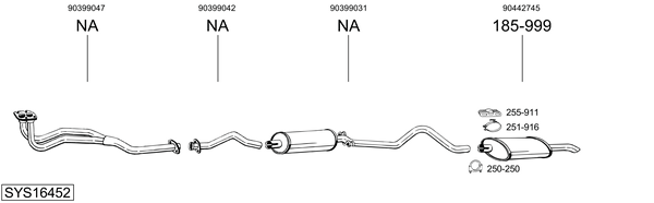 Sistema de gases de escape Vauxhall ASTRA Mk II Hatchback
