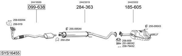Sistema de gases de escape Vauxhall ASTRA Mk IV Saloon