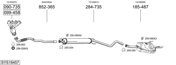 Sistema de gases de escape Vauxhall ASTRA Mk IV Saloon