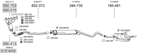 Sistema de gases de escape Vauxhall ASTRA Mk IV Hatchback