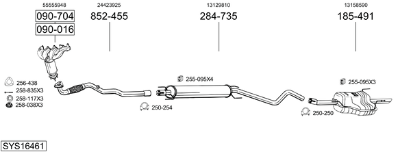 Sistema de gases de escape Vauxhall ASTRA Mk IV Estate