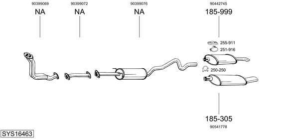 Sistema de gases de escape Vauxhall ASTRA Mk III Hatchback
