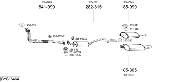 Sistema de gases de escape Vauxhall ASTRA Mk III Hatchback