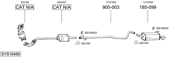 Sistema de gases de escape Vauxhall ASTRA Mk V Estate