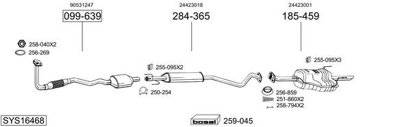 Sistema de gases de escape Vauxhall ASTRA Mk IV Hatchback