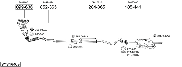 Sistema de gases de escape Vauxhall ASTRA Mk IV Estate