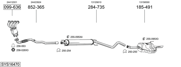 Sistema de gases de escape Vauxhall ASTRA Mk IV Estate