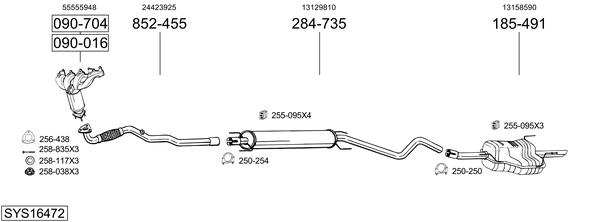 Sistema de gases de escape Vauxhall ASTRA Mk IV Estate