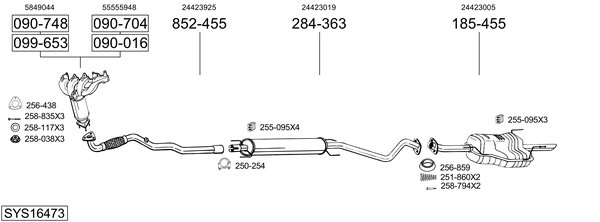 Sistema de gases de escape Vauxhall ASTRA Mk IV Hatchback