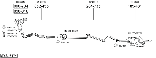 Sistema de gases de escape Vauxhall ASTRA Mk IV Hatchback