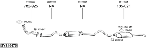 Sistema de gases de escape Vauxhall ASTRA Mk II Belmont