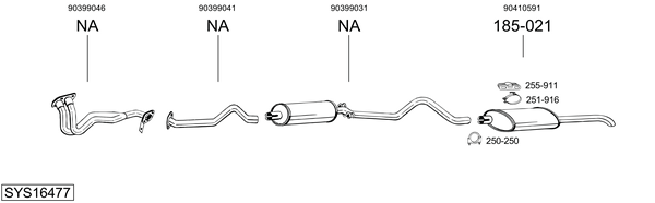 Sistema de gases de escape Vauxhall ASTRA Mk II Belmont