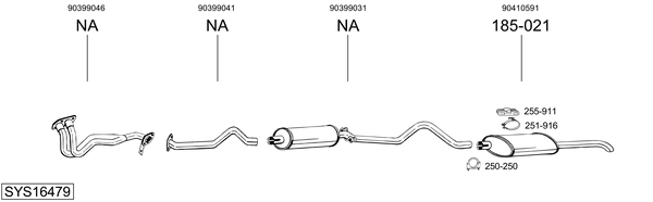 Sistema de gases de escape Vauxhall ASTRA Mk II Belmont
