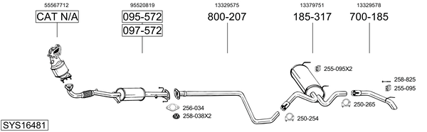 Sistema de gases de escape Vauxhall ASTRA Mk VI GTC