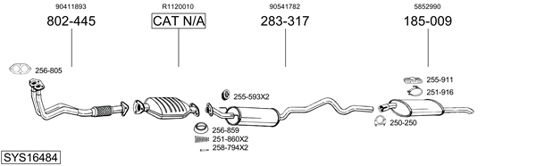 Sistema de gases de escape Vauxhall ASTRAVAN Mk III Estate Van