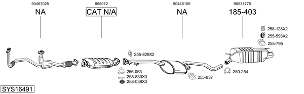 Sistema de gases de escape Vauxhall CALIBRA